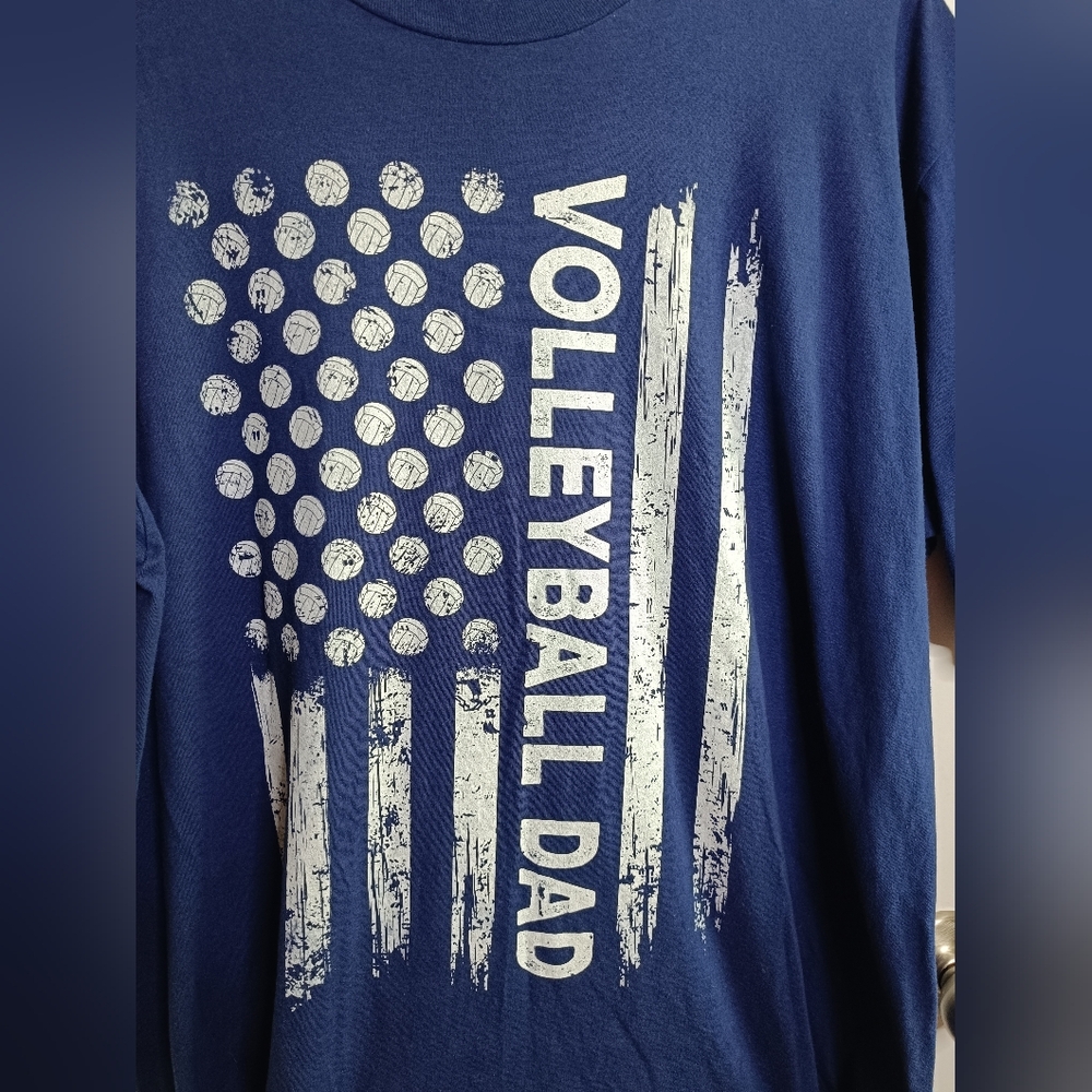 Volleyball Dad Blue XL Shirt Casual Sports Team Parenting Travel Vacation Fun